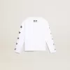 Wit T-shirt met lange mouwen en contrasterende zwarte sterren