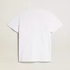 Wit T-shirt voor dames met bordeauxrode ster op de voorkant