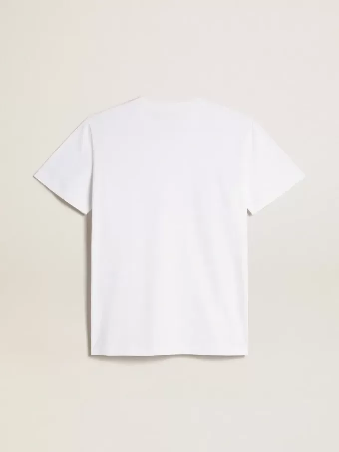 Wit T-shirt voor dames met bordeauxrode ster op de voorkant