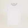 Wit T-shirt voor dames met cabochonkristallen