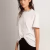 Wit T-shirt voor dames met cabochonkristallen