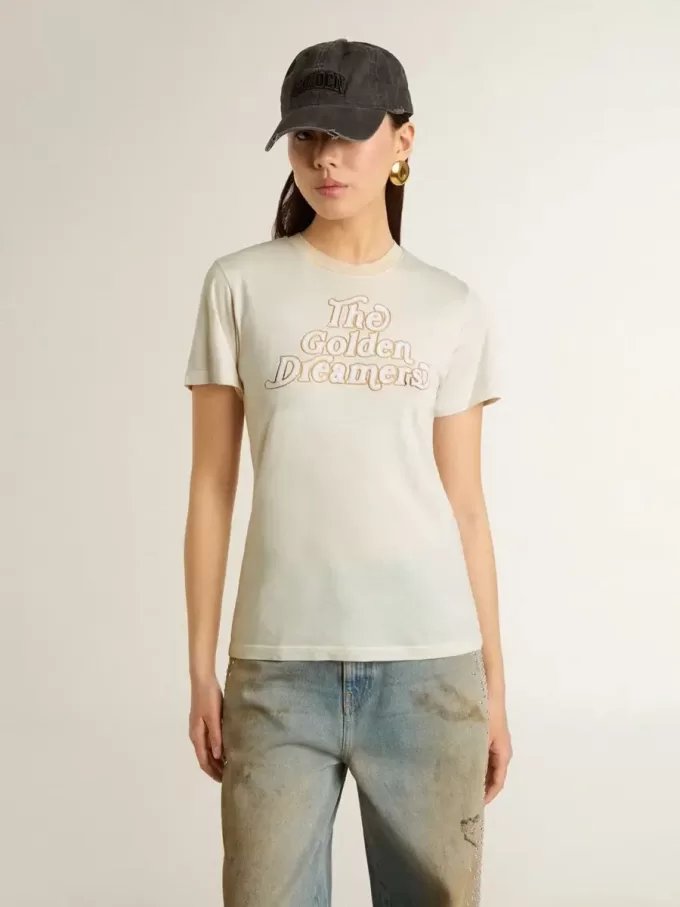 Wit T-shirt voor dames met print op de voorkant