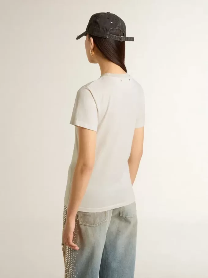 Wit T-shirt voor dames met print op de voorkant
