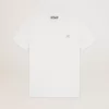 Wit T-shirt voor dames met zilveren glitterster op de voorkant