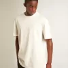 Wit T-shirt voor heren met distressed-afwerking
