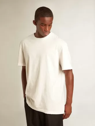 Wit T-shirt voor heren met distressed-afwerking