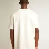 Wit T-shirt voor heren met distressed-afwerking