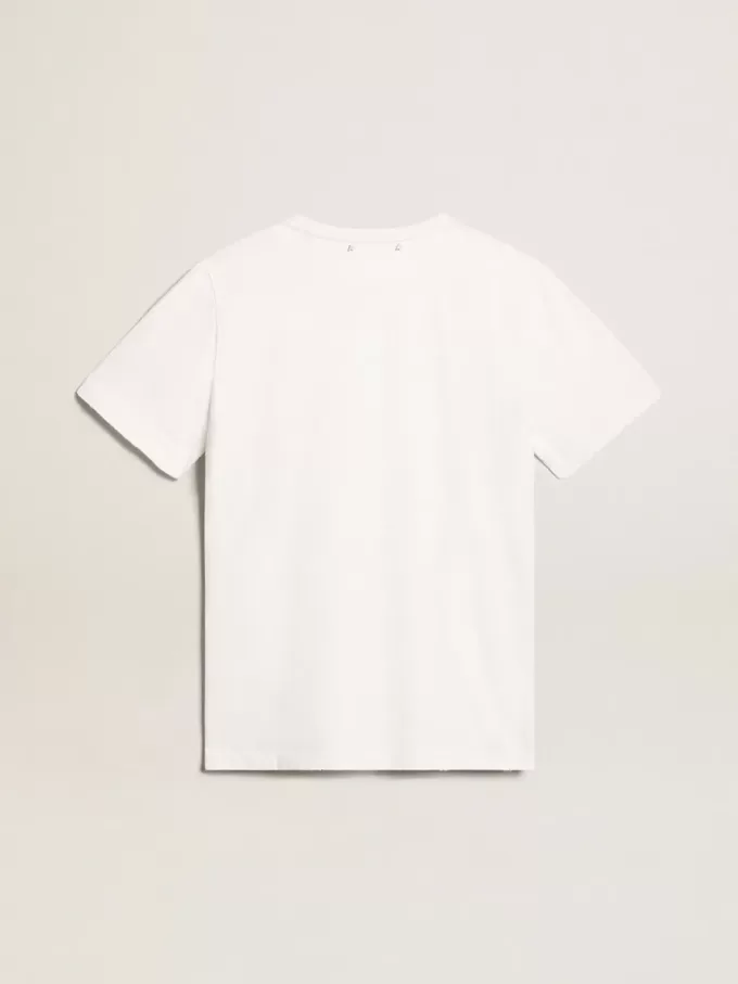 Wit T-shirt voor heren met distressed-afwerking