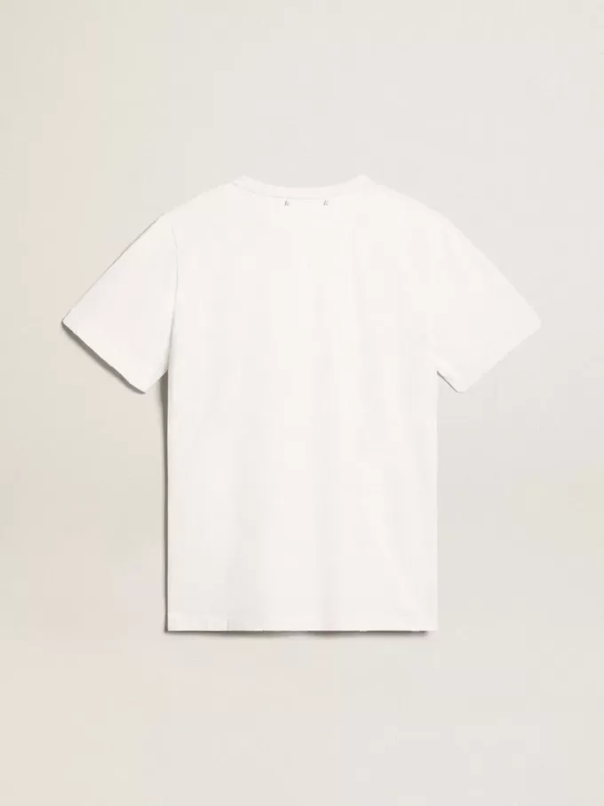 Wit T-shirt voor heren met distressed-afwerking