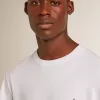 Wit T-shirt voor heren met donkerblauwe ster op de voorkant