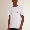 Wit T-shirt voor heren met donkerblauwe ster op de voorkant