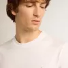 Wit T-shirt voor heren met zilveren glitterster op de voorkant