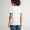 Wit T-shirt voor jongens met blauwe print