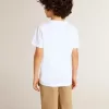 Wit T-shirt voor jongens met veelkleurige gouden print