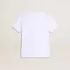 Wit T-shirt voor jongens met veelkleurige gouden print
