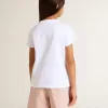 Wit T-shirt voor meisjes met roze glitter en gouden letters