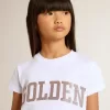 Wit T-shirt voor meisjes met roze glitter en gouden letters