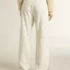 Witte denim broek voor dames met kralen en kristallen