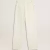 Witte denim broek voor dames met kralen en kristallen