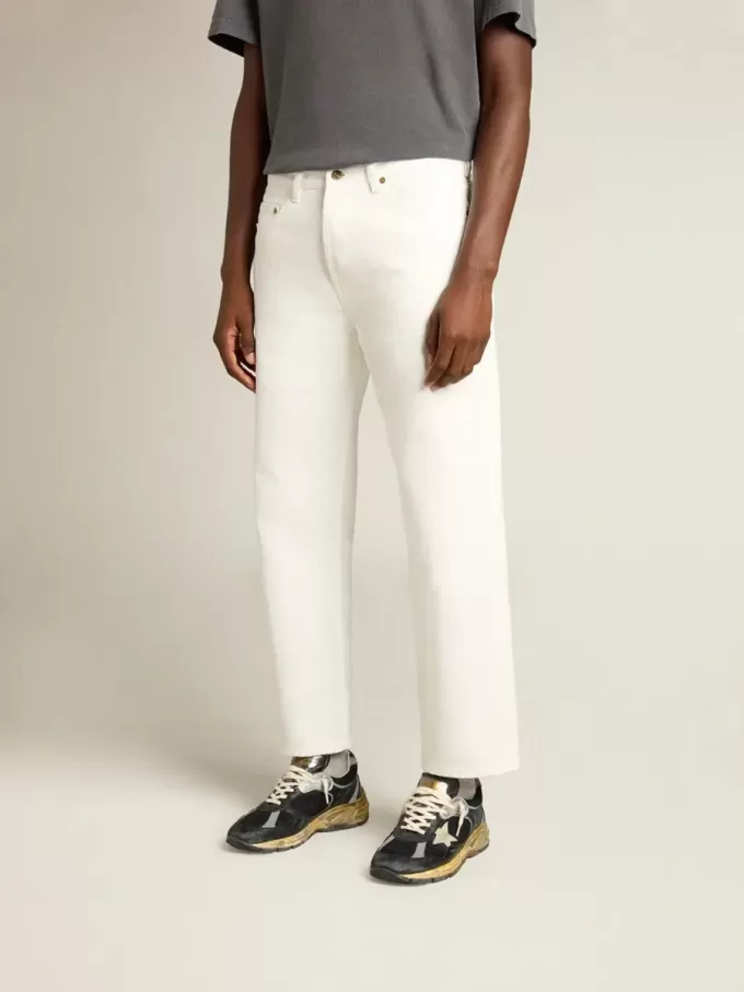 Witte denim broek voor heren