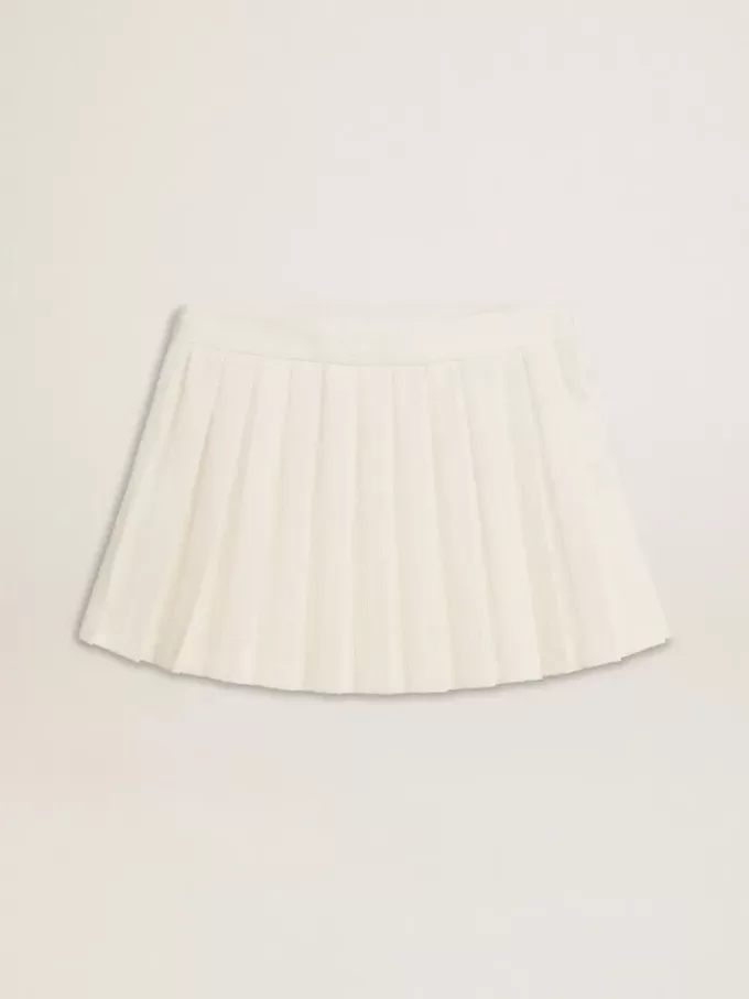 Witte geplooide Star-minirok