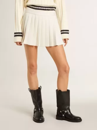 Witte geplooide Star-minirok