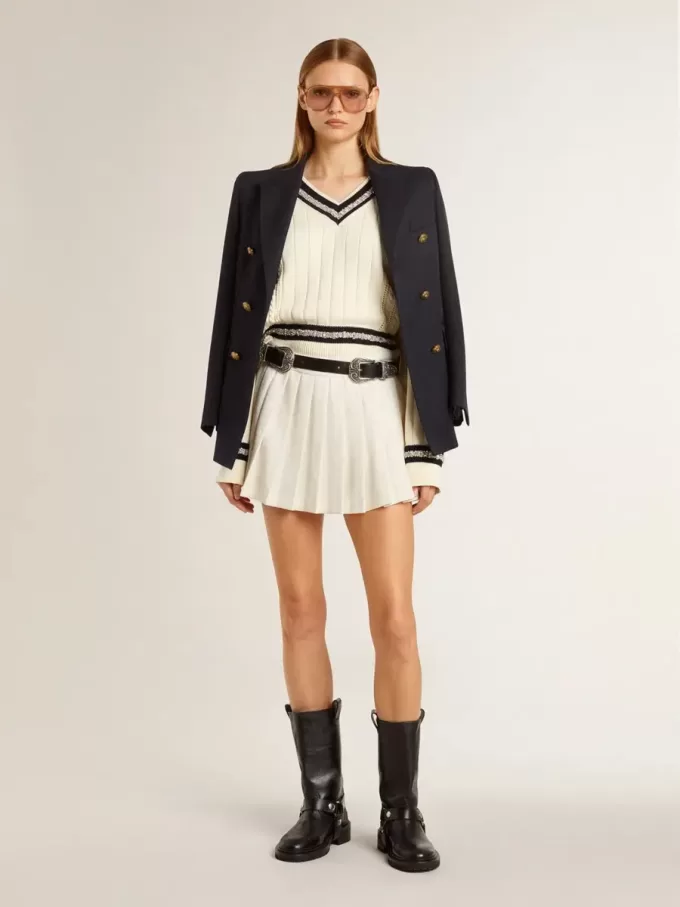 Witte geplooide Star-minirok