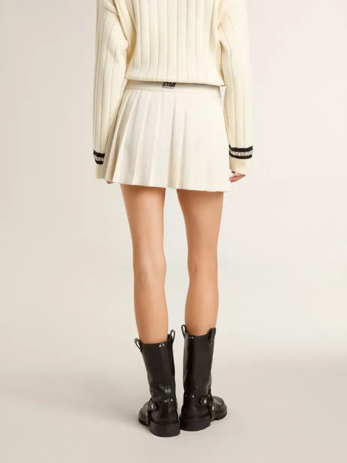 Witte geplooide Star-minirok