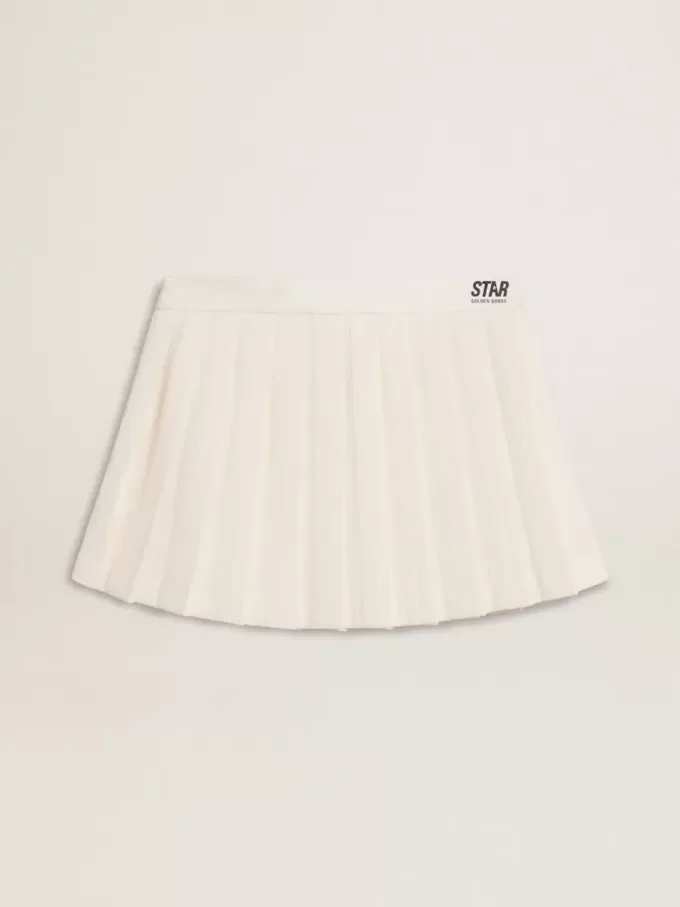 Witte geplooide Star-minirok