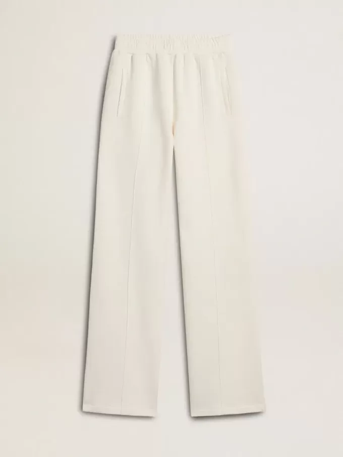 Witte katoenen joggingbroek voor dames