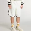 Witte korte broek voor jongens met geborduurd logo