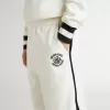 Witte korte broek voor jongens met geborduurd logo