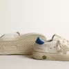 Witte May Teen met grijze suède ster en blauwe hiellip