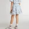 Witte meisjesrok met blauwe print