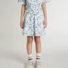 Witte meisjesrok met blauwe print