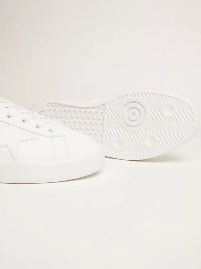 Witte Purestar sneakers met fluorescerende oranje hielband