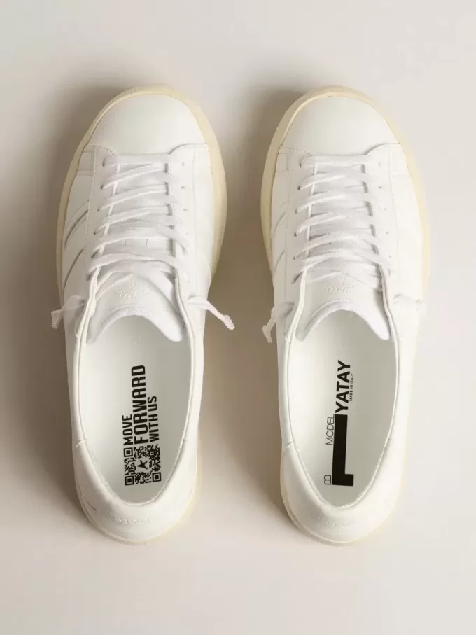 Yatay Model 1B duurzame sneakers met wit bio-based bovenwerk en witte Y