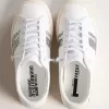 Yatay Model 1B duurzame sneakers met wit bio-based bovenwerk en zilveren gerecyclede glitter Y