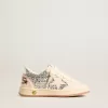 Young Ball Star in glitter met zilverkleurige metallic leren hiellip