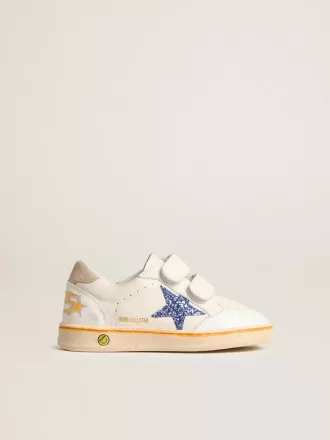 Young Ball Star met blauwe glitterster en beige suède hielstuk