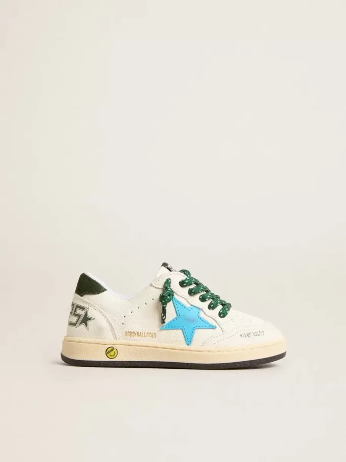 Young Ball Star met turquoise ster en groene suède hiellip