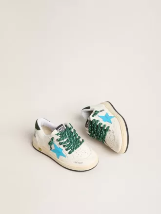 Young Ball Star met turquoise ster en groene suède hiellip