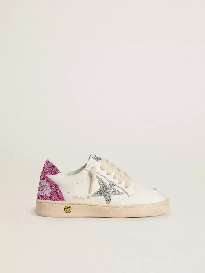 Young Ball Star met zilveren glitterster en roze glitter hielstuk