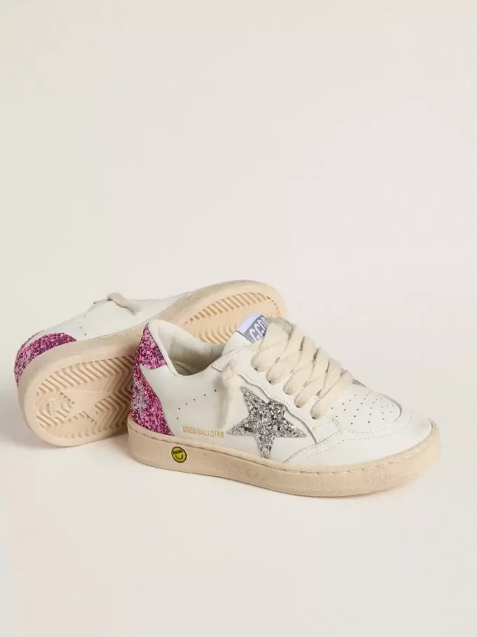 Young Ball Star met zilveren glitterster en roze glitter hielstuk