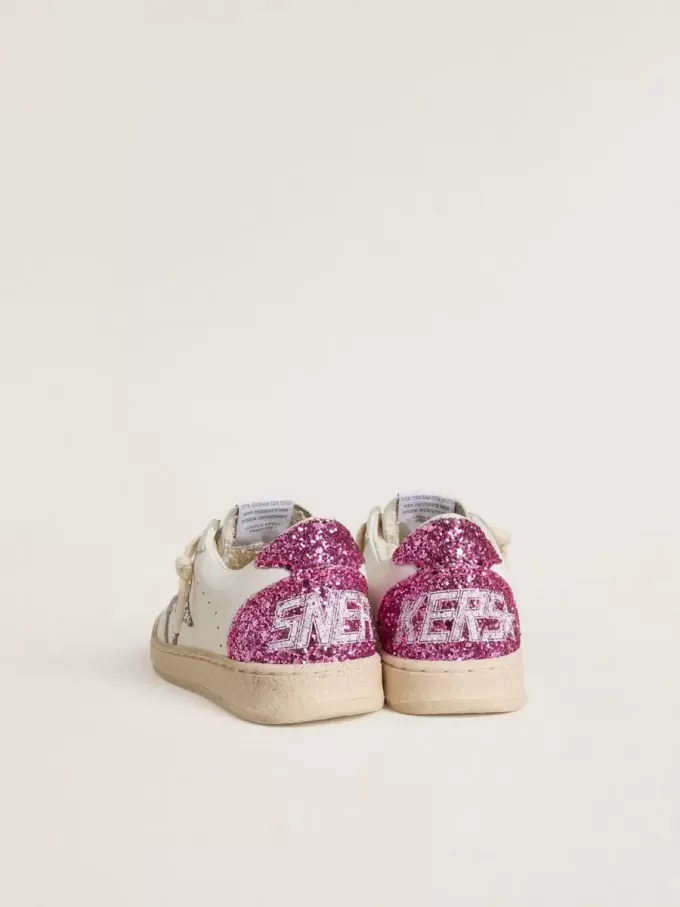 Young Ball Star met zilveren glitterster en roze glitter hielstuk