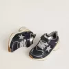 Young Lightstar in blauw leer en mesh met grijze leren ster