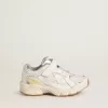 Young Lightstar in wit leer en mesh met witte leren ster