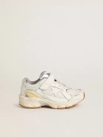 Young Lightstar in wit leer en mesh met witte leren ster