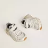 Young Lightstar in wit leer en mesh met witte leren ster