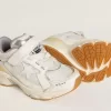 Young Lightstar in wit leer en mesh met witte leren ster